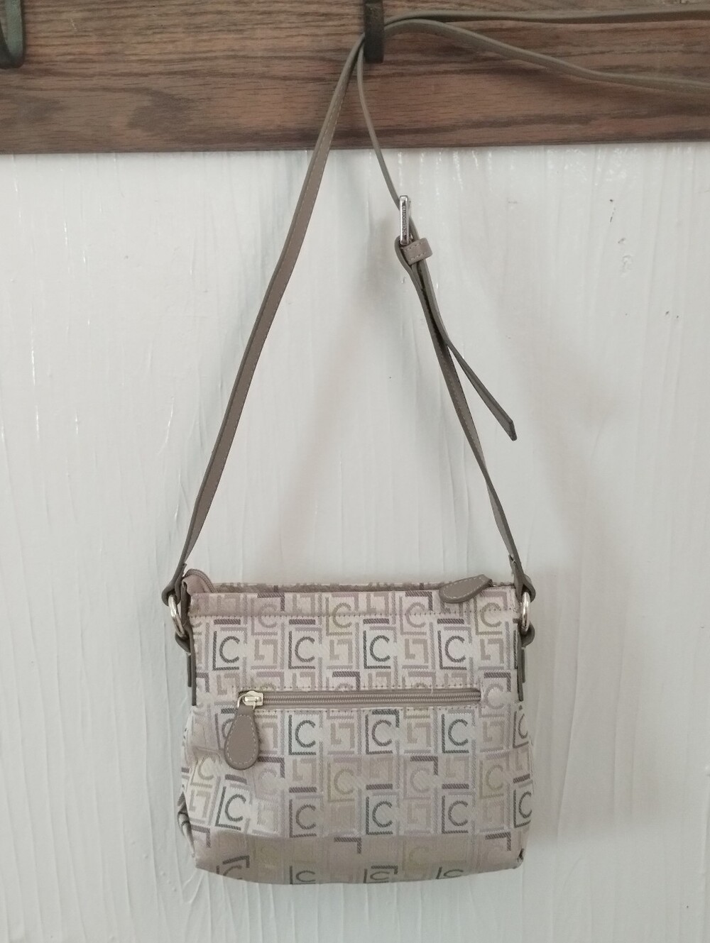 Liz Claiborne Pastel Logo-Print Crossbody Bag - Taupe